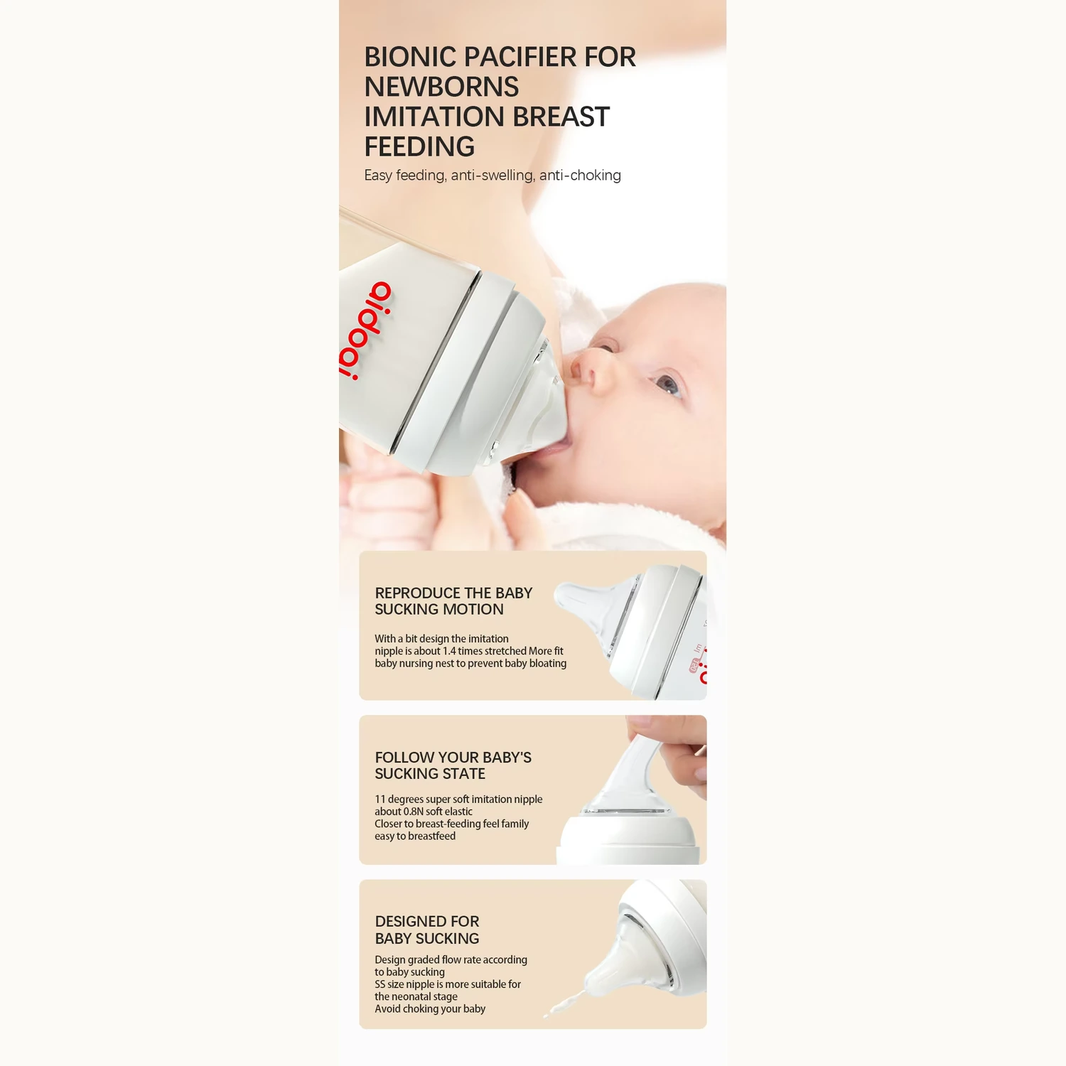 OEM Anti-Colic Glass Baby Feeding Bottle 80ml 160ml 240ml - Image 4