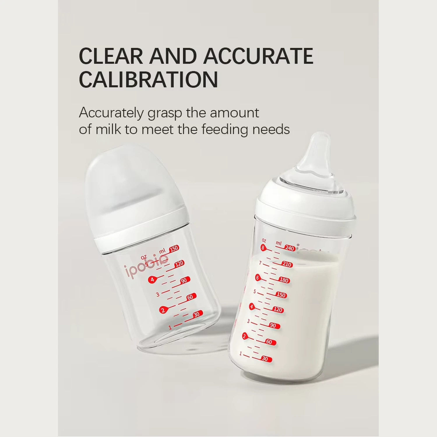 OEM Anti-Colic Glass Baby Feeding Bottle 80ml 160ml 240ml - Image 8